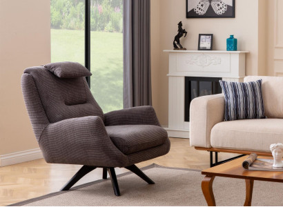 Designer Armchair Upholstery Textile Modern Upholstery brown Modern Club Lounge